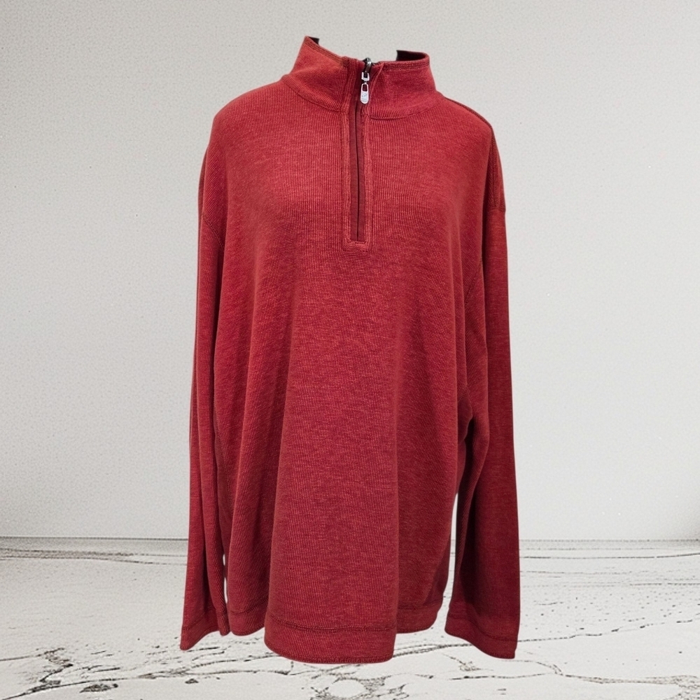 Tommy Bahama Men's Burnt Orange 1/4 Zip Sweater Size XL